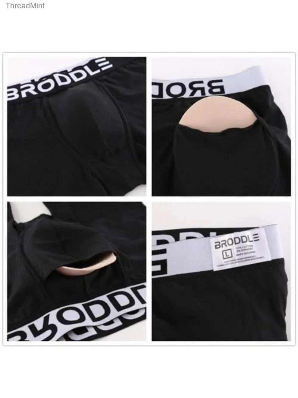 Mens Padded Boxer Briefs Enhancing Underwear Cotton Spandex